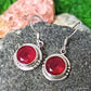 925 SOLID STERLING SILVER NATURAL RUBY GEMSTONE HOOK EARRING