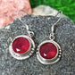 925 SOLID STERLING SILVER NATURAL RUBY GEMSTONE HOOK EARRING
