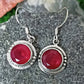 925 SOLID STERLING SILVER NATURAL RUBY GEMSTONE HOOK EARRING