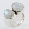 925 SOLID STERLING SILVER NATURAL RAINBOW MOONSTONE GEMSTONES HANDMADE RING, ALL SIZES AVAILABLE