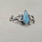 925 SOLID STERLING SILVER NATURAL AQUAMARINE GEMSTONE HANDMADE RING, LEAF DEGISN BRIDAL RING ALL SIZES AVAILABLE