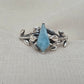 925 SOLID STERLING SILVER NATURAL AQUAMARINE GEMSTONE HANDMADE RING, LEAF DEGISN BRIDAL RING ALL SIZES AVAILABLE