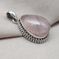 Rose Quartz Pendant: Teardrop Gemstone, 925 Sterling Silver Bezel Gift for Love