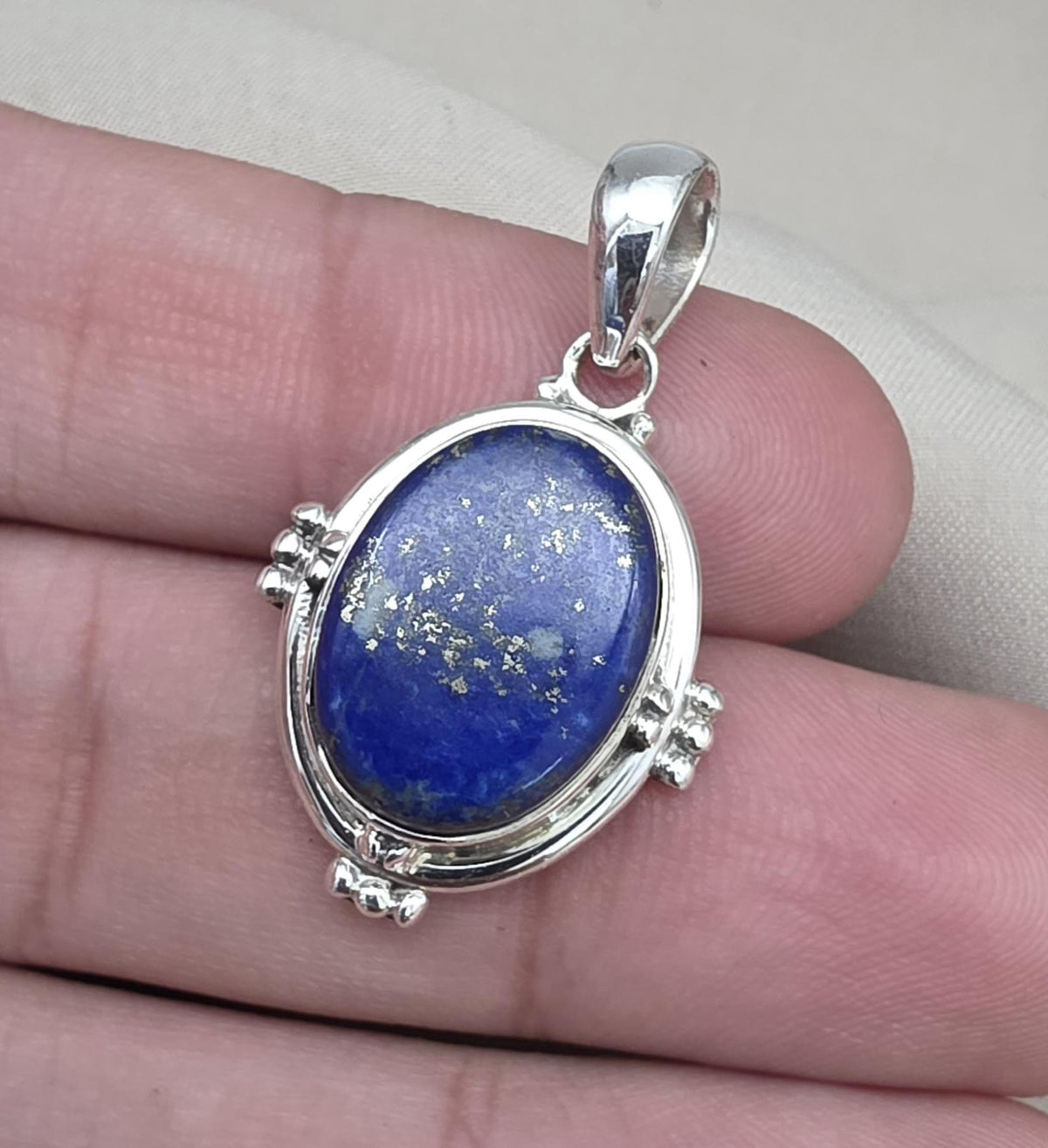 Lapis Lazuli Pendant: 925 Sterling Silver Boho Handmade Jewelry