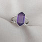 Amethyst Hexagon 925 Sterling Silver Ring: Twisted Band, Spiritual Jewelry