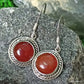 925 SOLID STERLING SILVER NATURAL RED ONYX GEMSTONE HOOK EARRING BIRTHDAY GIFT FOR GIRLS