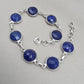 Natural Lapis Lazuli Bracelet 925 Sterling Silver December Birthstone