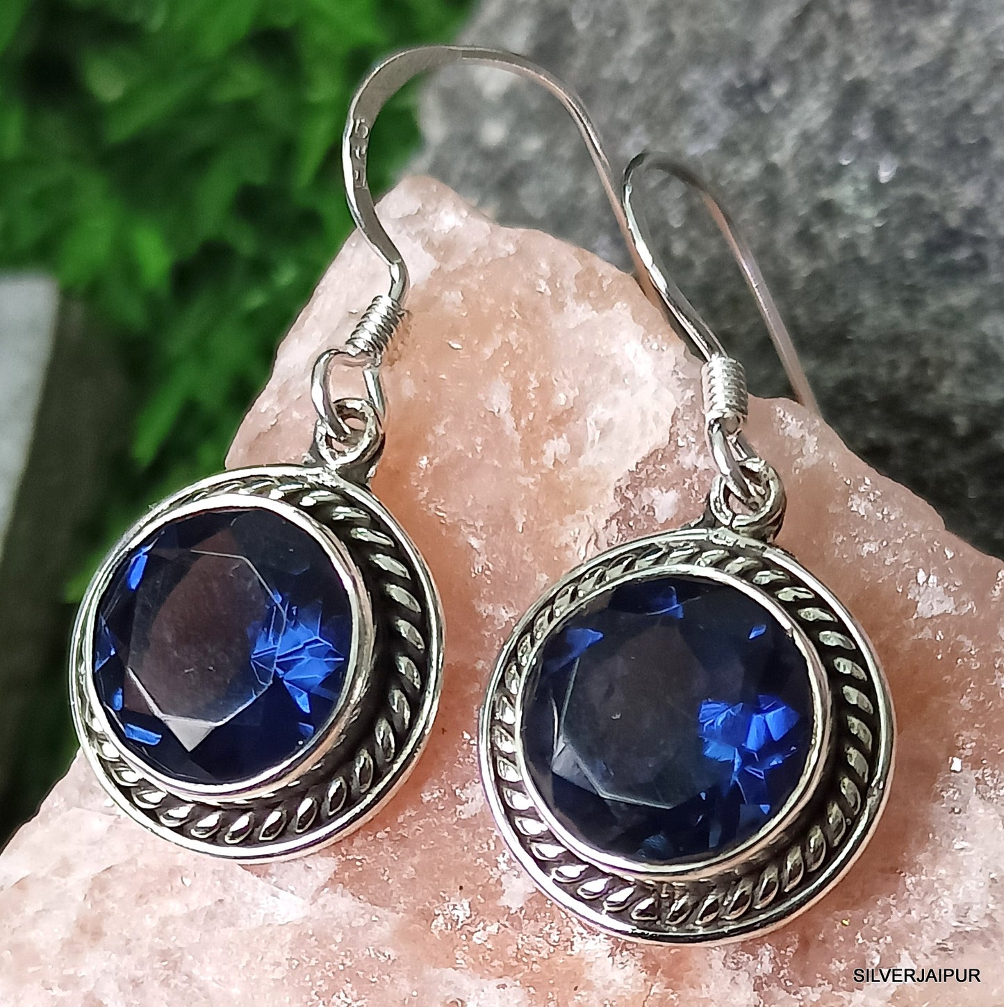 925 SOLID STERLING SILVER NATURAL KYANITE GEMSTONE HOOK EARRING