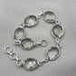 Green Amethyst 925 Sterling Silver Gemstone Vintage Bracelet Boho Jewelry
