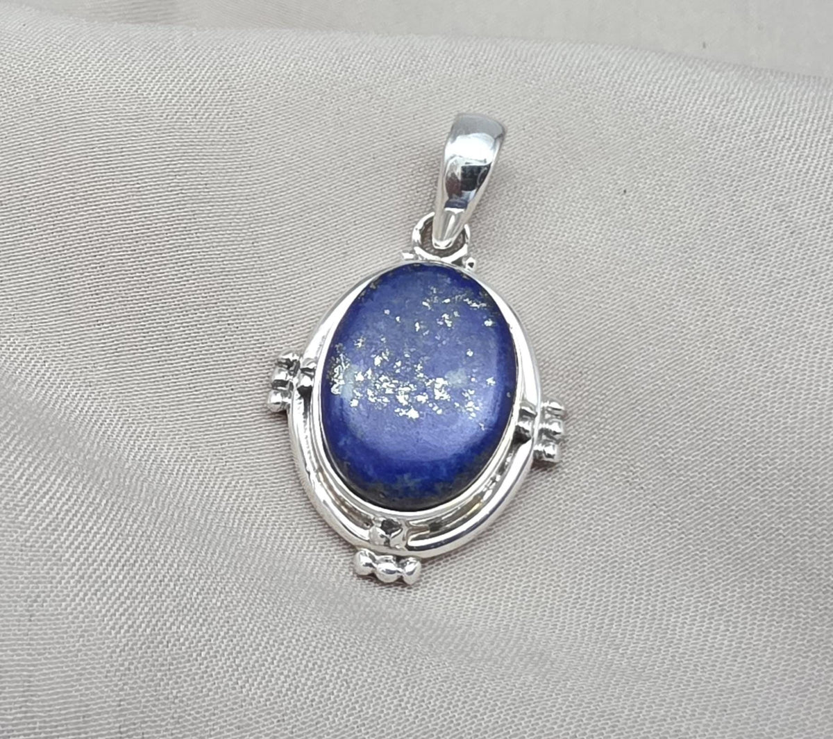 Lapis Lazuli Pendant: 925 Sterling Silver Boho Handmade Jewelry
