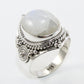 925 SOLID STERLING SILVER NATURAL RAINBOW MOONSTONE GEMSTONES HANDMADE RING, ALL SIZES AVAILABLE