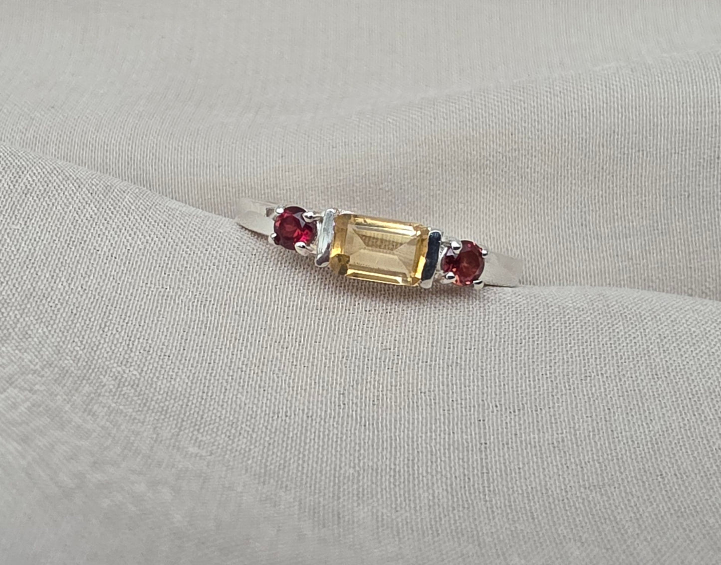 925 SOLID STERLING SILVER NATURAL CITRINE GEMSTONE HANDMADE RING, GARNET WEDDING RING ALL SIZES AVAILABLE
