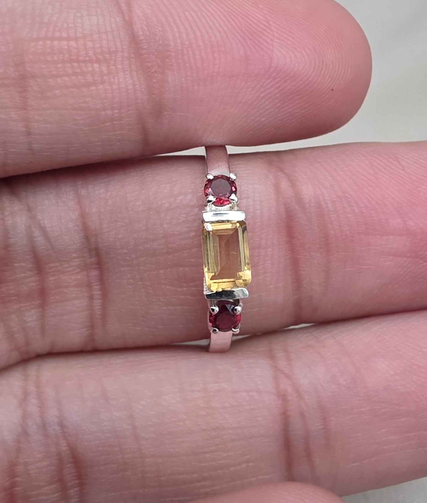 925 SOLID STERLING SILVER NATURAL CITRINE GEMSTONE HANDMADE RING, GARNET WEDDING RING ALL SIZES AVAILABLE