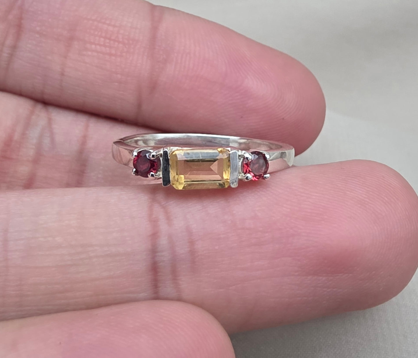 925 SOLID STERLING SILVER NATURAL CITRINE GEMSTONE HANDMADE RING, GARNET WEDDING RING ALL SIZES AVAILABLE