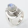 925 SOLID STERLING SILVER NATURAL RAINBOW MOONSTONE GEMSTONES HANDMADE RING, ALL SIZES AVAILABLE