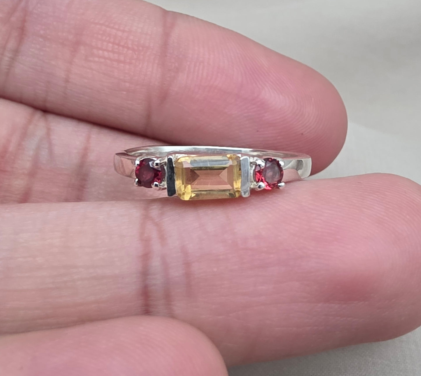 925 SOLID STERLING SILVER NATURAL CITRINE GEMSTONE HANDMADE RING, GARNET WEDDING RING ALL SIZES AVAILABLE