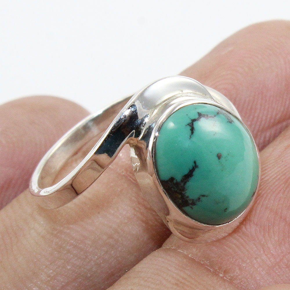 925 SOLID STERLING SILVER NATURAL TURQUOISE GEMSTONES HANDMADE RING, ALL SIZES AVAILABLE