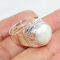 925 SOLID STERLING SILVER NATURAL Mother of Pearl GEMSTONES HANDMADE RING, ALL SIZES AVAILABLE