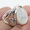 925 SOLID STERLING SILVER NATURAL RAINBOW MOONSTONE GEMSTONES HANDMADE RING, ALL SIZES AVAILABLE