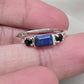 925 SOLID STERLING SILVER NATURAL LAPIS LAZULI GEMSTONE HANDMADE RING, BLACK ONYX WEDDING RING ALL SIZES AVAILABLE