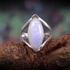 925 SOLID STERLING SILVER NATURAL RAINBOW MOONSTONE GEMSTONES HANDMADE RING, ALL SIZES AVAILABLE