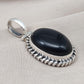 Handmade Black Onyx 925 Sterling Silver Pendant: Protection Amulet