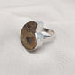 Ammonite Fossil Ring: 925 Sterling Silver Boho Statement Jewelry