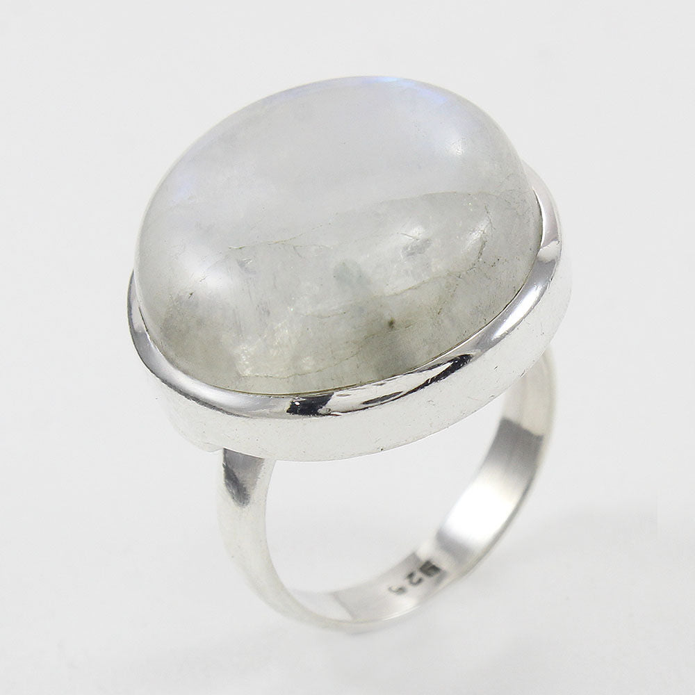 925 SOLID STERLING SILVER NATURAL RAINBOW MOONSTONE GEMSTONES HANDMADE RING, ALL SIZES AVAILABLE