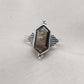 Smoky Quartz Sterling Silver Ring: Hexagon Gemstone, Boho Jewelry