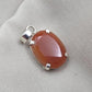 925 Sterling Silver Carnelian Pendant, Faceted Orange Gemstone Necklace Charm