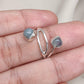 Aqua Milky Quartz 925 Sterling Silver Ring: Adjustable Open Wrap Design