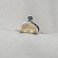 Citrine Ring 925 Sterling Silver Dual Stone Moss Agate Statement Ring