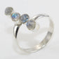 925 SOLID STERLING SILVER NATURAL RAINBOW MOONSTONE GEMSTONES HANDMADE RING, ALL SIZES AVAILABLE