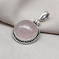 Handmade Rose Quartz Pendant: 925 Sterling Silver Round Necklace