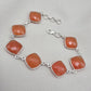 Sterling Silver Carnelian Bracelet, Faceted Gemstone Handmade Jewelry