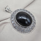 925 Sterling Silver Natural Black Onyx Silver Pendant Oval Cabochon Handmade Gemstone Jewelry