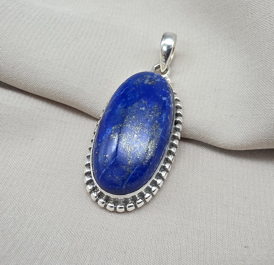 Lapis Lazuli Pendant 925 Sterling Silver September Birthstone Necklace Boho Jewelry Handmade Pendant