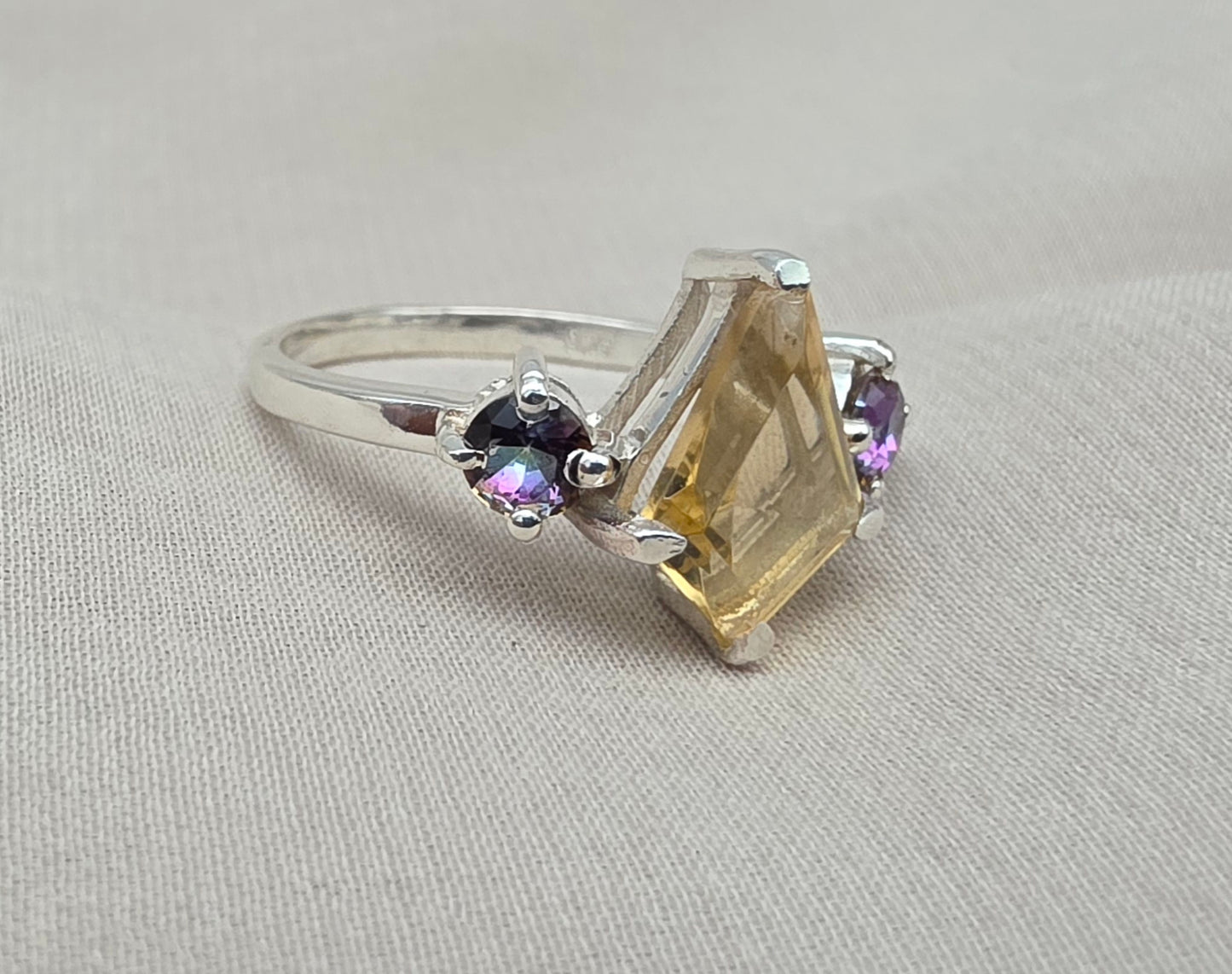 925 SOLID STERLING SILVER NATURAL CITRINE GEMSTONE HANDMADE RING, MYSTIC WEDDING RING ALL SIZES AVAILABLE