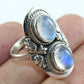 925 SOLID STERLING SILVER NATURAL RAINBOW MOONSTONE GEMSTONES HANDMADE RING, ALL SIZES AVAILABLE