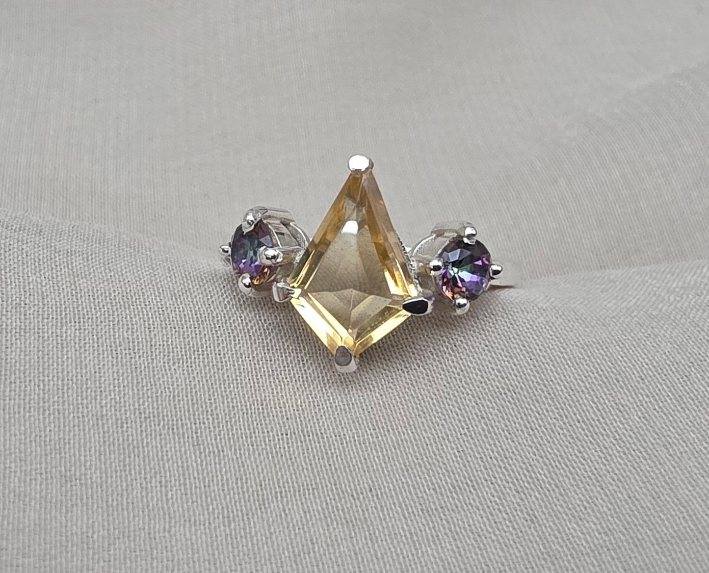 925 SOLID STERLING SILVER NATURAL CITRINE GEMSTONE HANDMADE RING, MYSTIC WEDDING RING ALL SIZES AVAILABLE