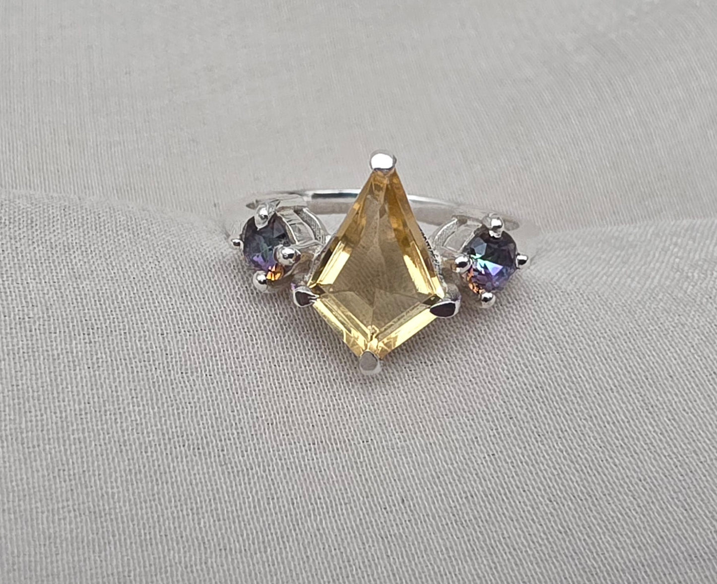 925 SOLID STERLING SILVER NATURAL CITRINE GEMSTONE HANDMADE RING, MYSTIC WEDDING RING ALL SIZES AVAILABLE