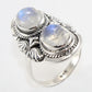 925 SOLID STERLING SILVER NATURAL RAINBOW MOONSTONE GEMSTONES HANDMADE RING, ALL SIZES AVAILABLE