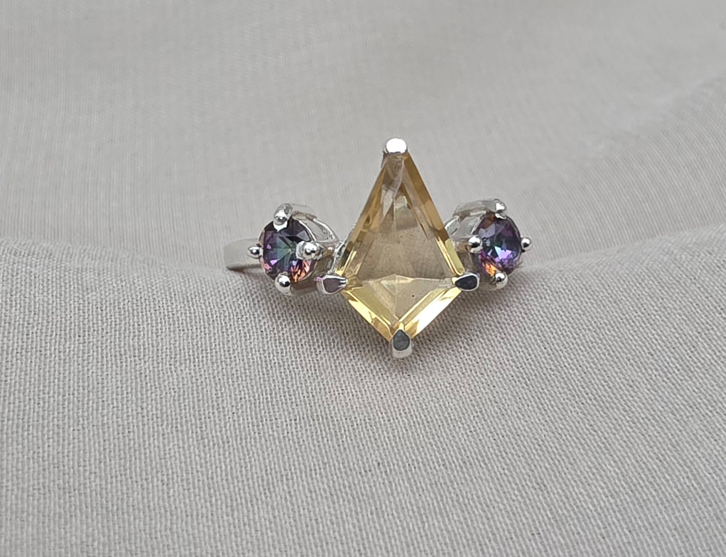 925 SOLID STERLING SILVER NATURAL CITRINE GEMSTONE HANDMADE RING, MYSTIC WEDDING RING ALL SIZES AVAILABLE