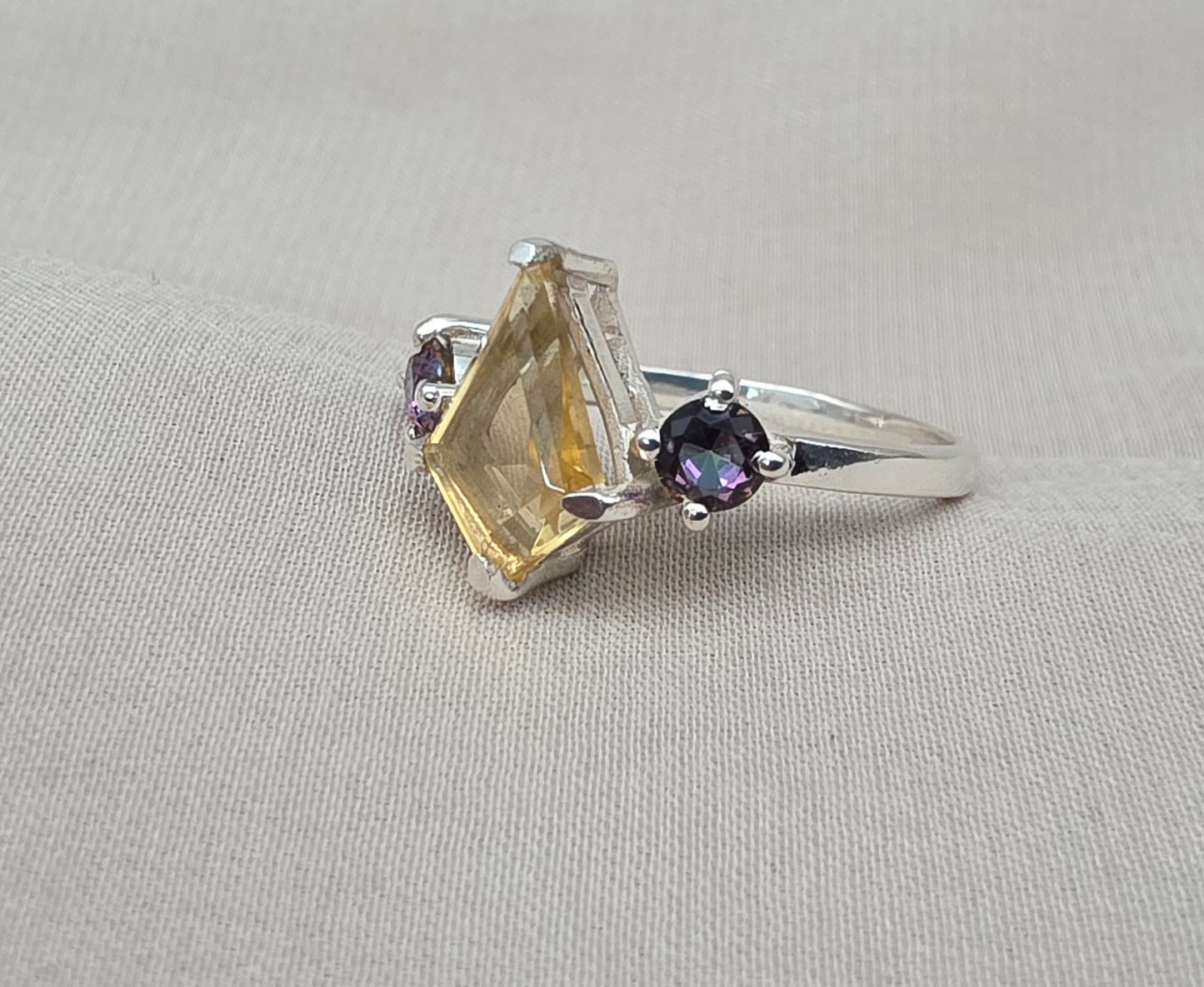 925 SOLID STERLING SILVER NATURAL CITRINE GEMSTONE HANDMADE RING, MYSTIC WEDDING RING ALL SIZES AVAILABLE
