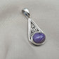 Handmade Charoite 925 Sterling Silver Pendant: Purple Gemstone Boho Necklace