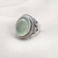 Prehnite 925 Sterling Silver Ring: Handmade Boho Healing Crystal