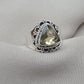 Lemon Quartz 925 Sterling Silver Ring: Handmade Boho Gemstone Jewelry