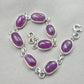 925 Sterling Silver Ruby Oval Faceted Gemstone Bracelet Handmade Boho Jewelry