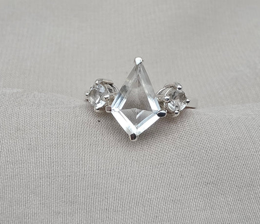 925 SOLID STERLING SILVER NATURAL CRYSTAL GEMSTONE HANDMADE RING, ALL SIZES AVAILABLE