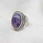 Natural Charoite 925 Sterling Silver Ring: Handmade Boho Gemstone Jewelry